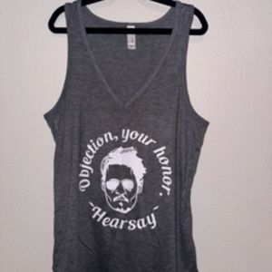 Custom Justice For Johnny Hearsay Grey Tank (M)